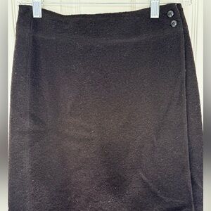 Ann Taylor Black Wool Wrap Pencil Skirt – Fully Lined – Like New